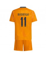 Real Madrid Rodrygo Goes #11 Venkovní dres pro děti 2024-25 Krátký Rukáv (+ trenýrky)